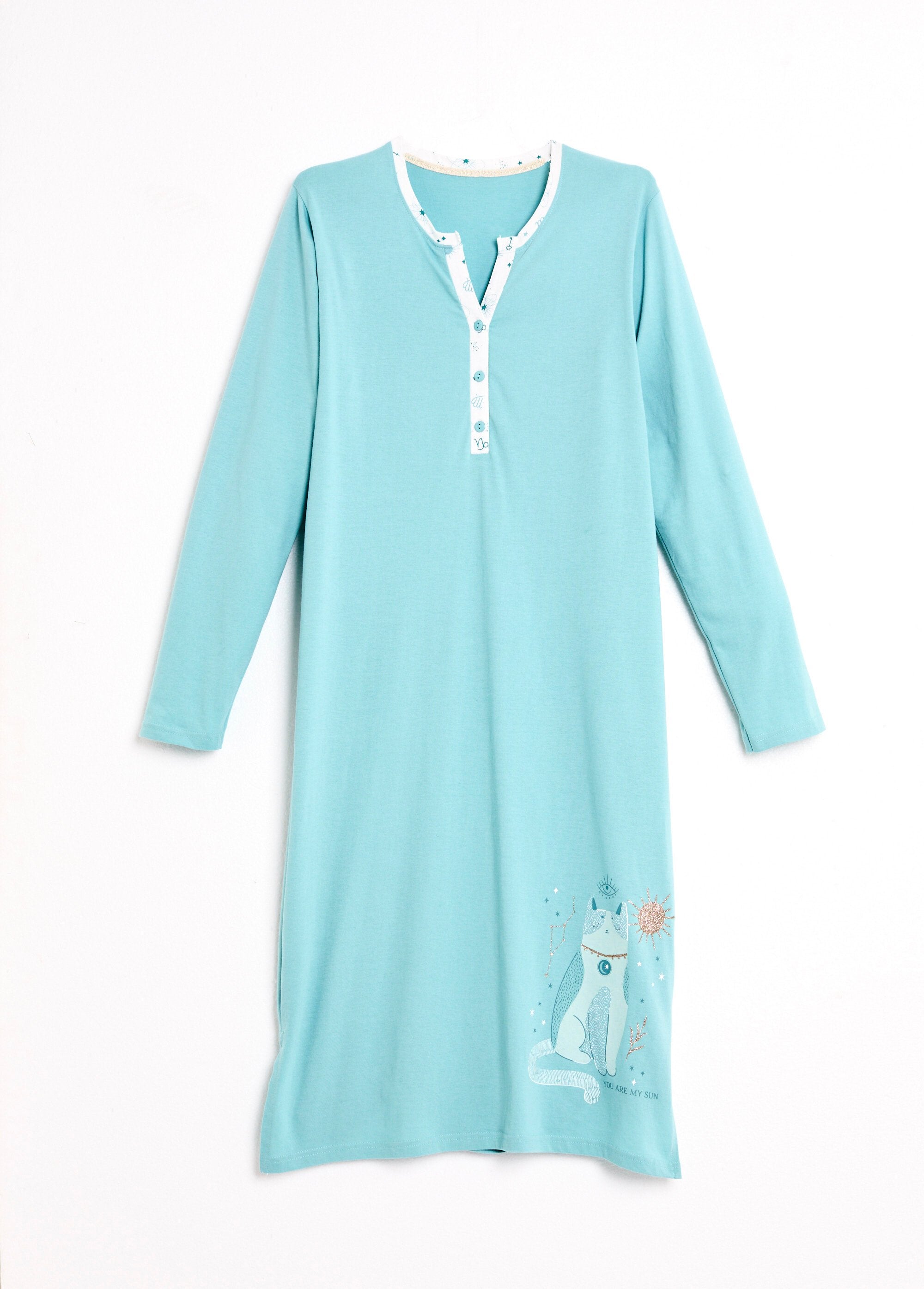 Mid-length_cotton_buttoned_liquette_nightdress_Aqua_AP1_slim