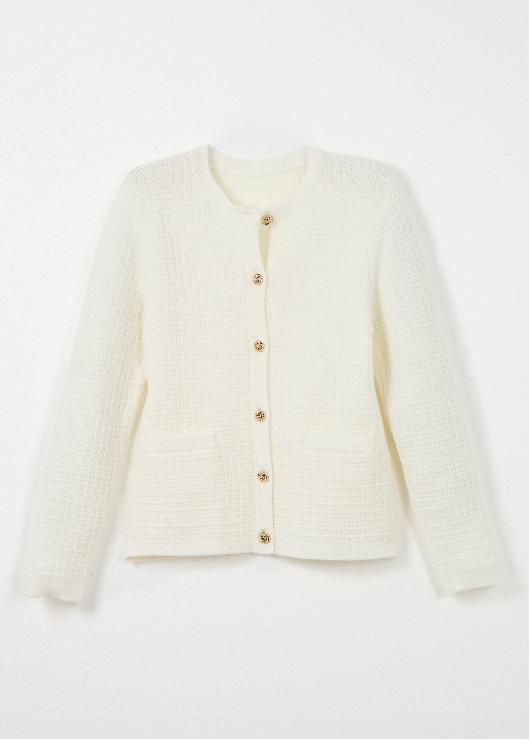 Tweed-effect_knitted_short_buttoned_vest_jacket_Ecru_AP1_slim