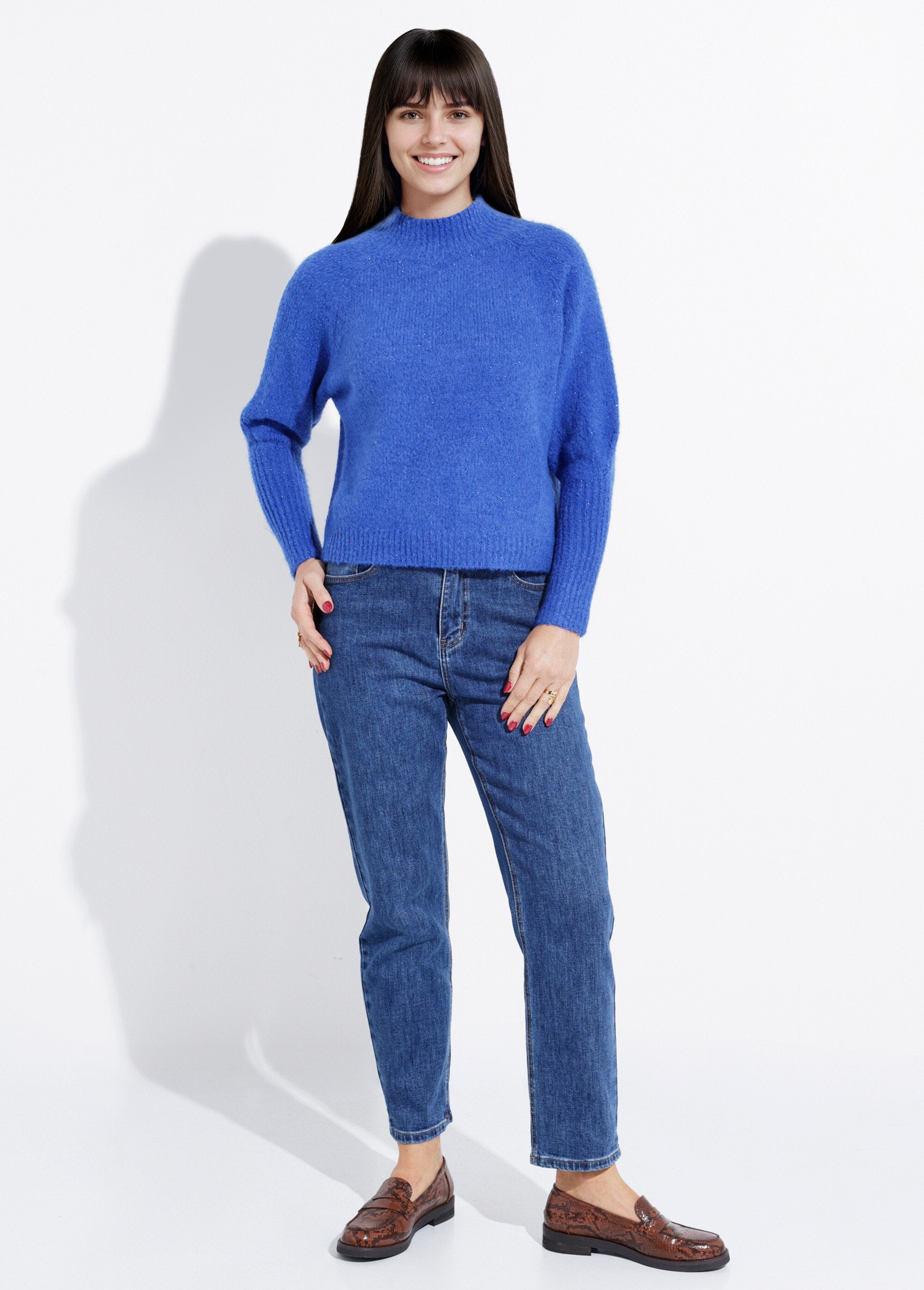 Shiny_knit_high_neck_sweater_Royal_blue_SF1_slim