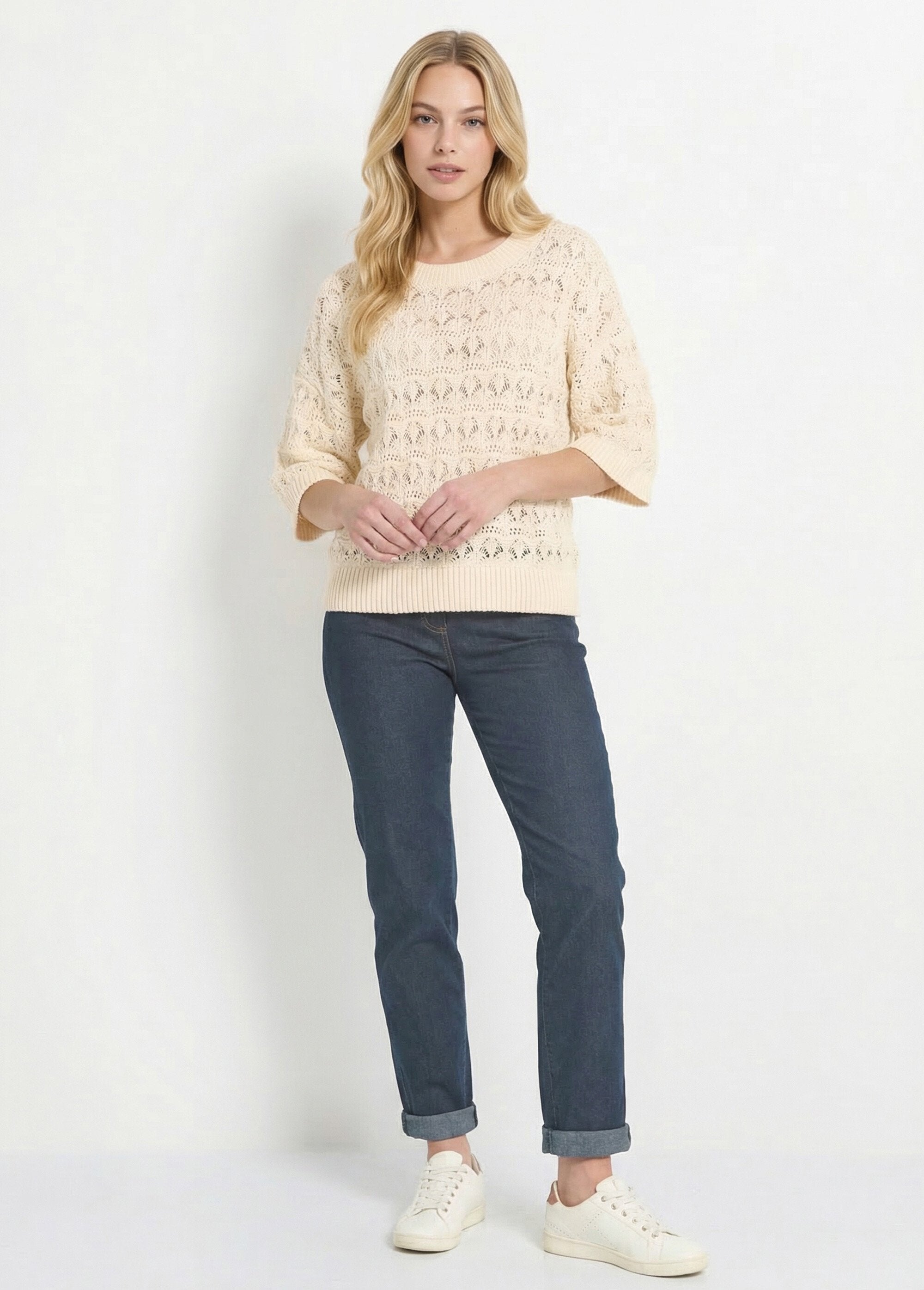 Short-sleeved_openwork_knit_sweater_Ecru_SF1_slim