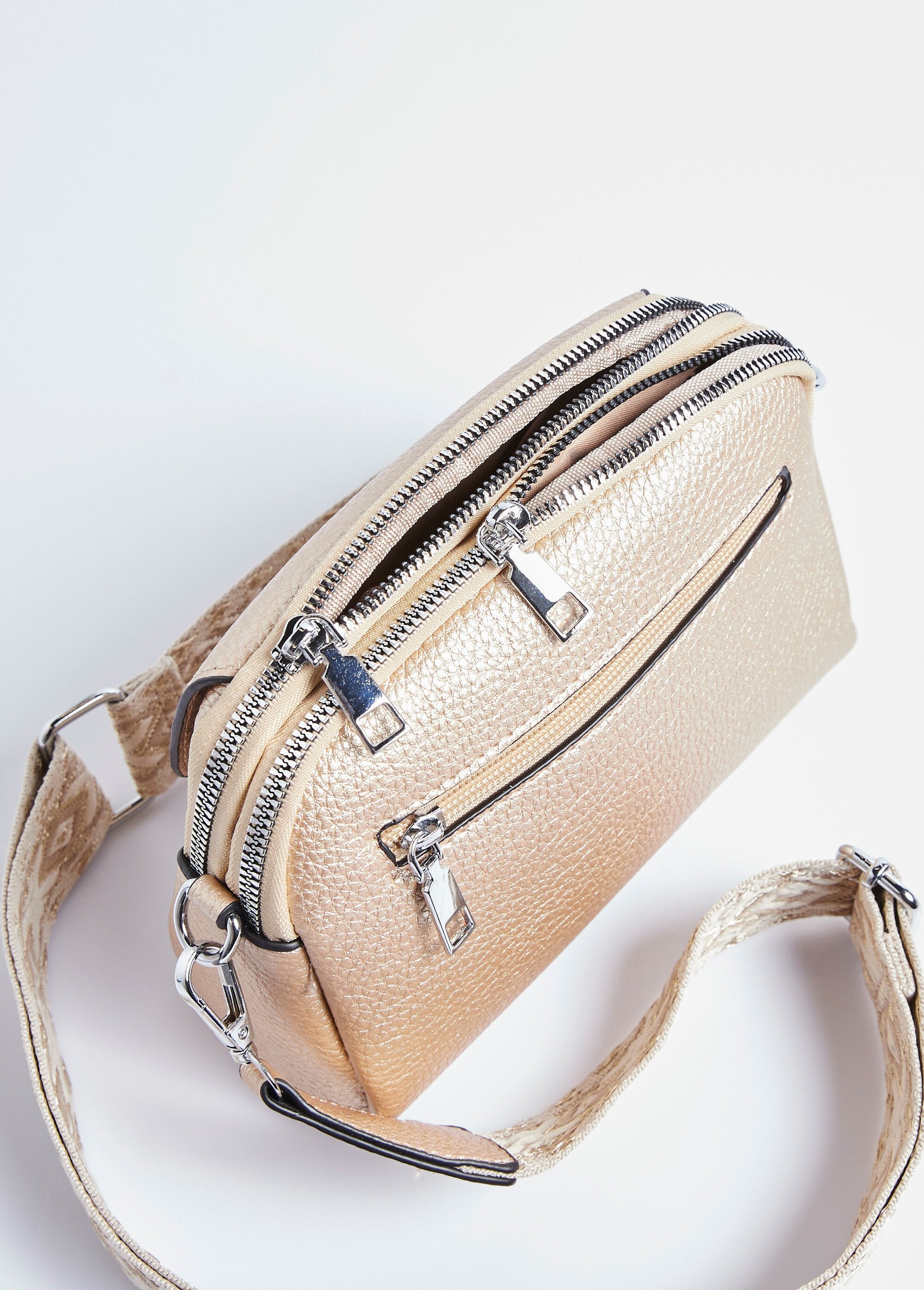 Grained_faux_leather_bag_with_shoulder_strap_Golden_DE1_slim