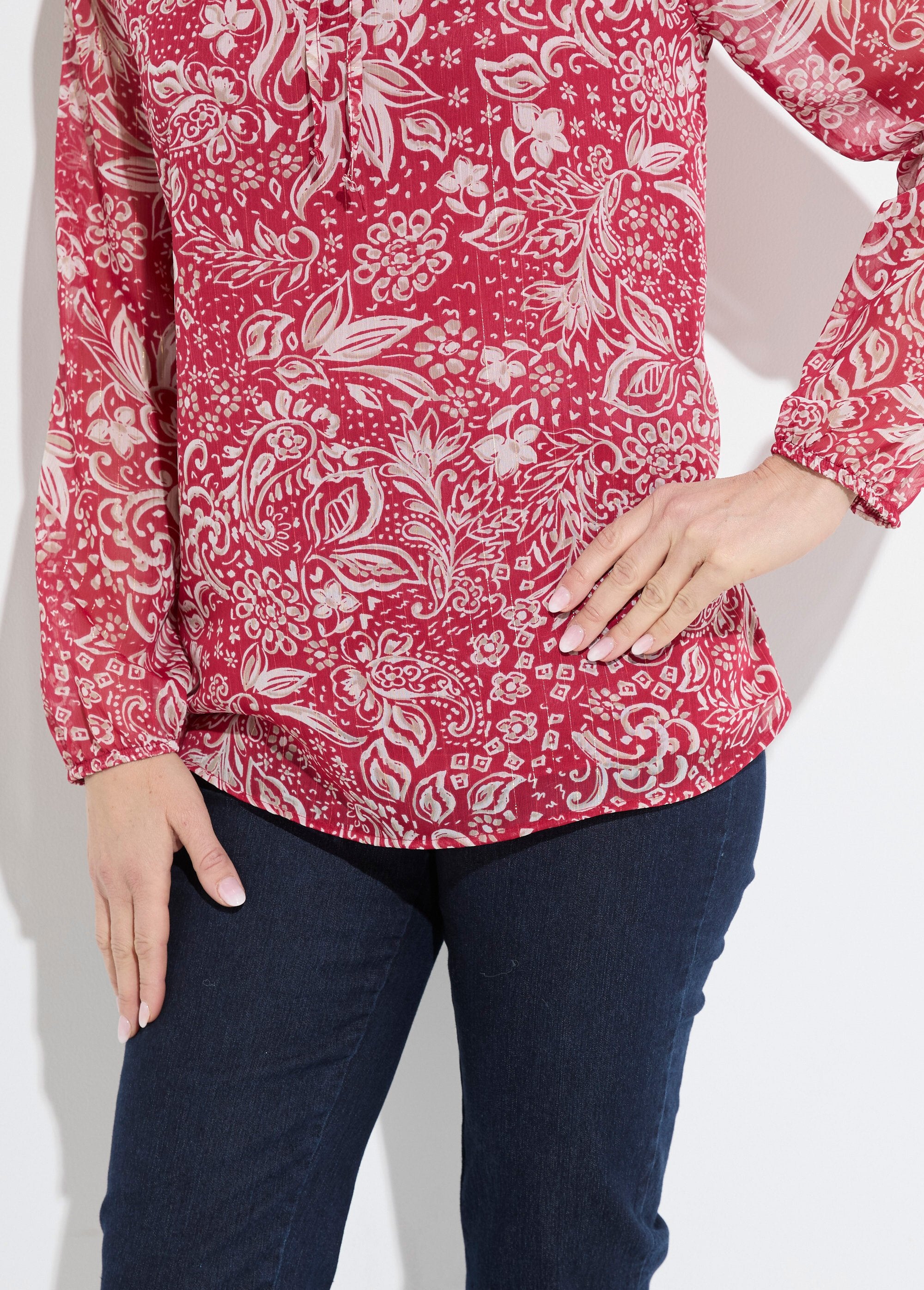 Long_tunic_with_shiny_floral_veil_and_ruffled_collar_Bordeaux_Imp_DE2_slim