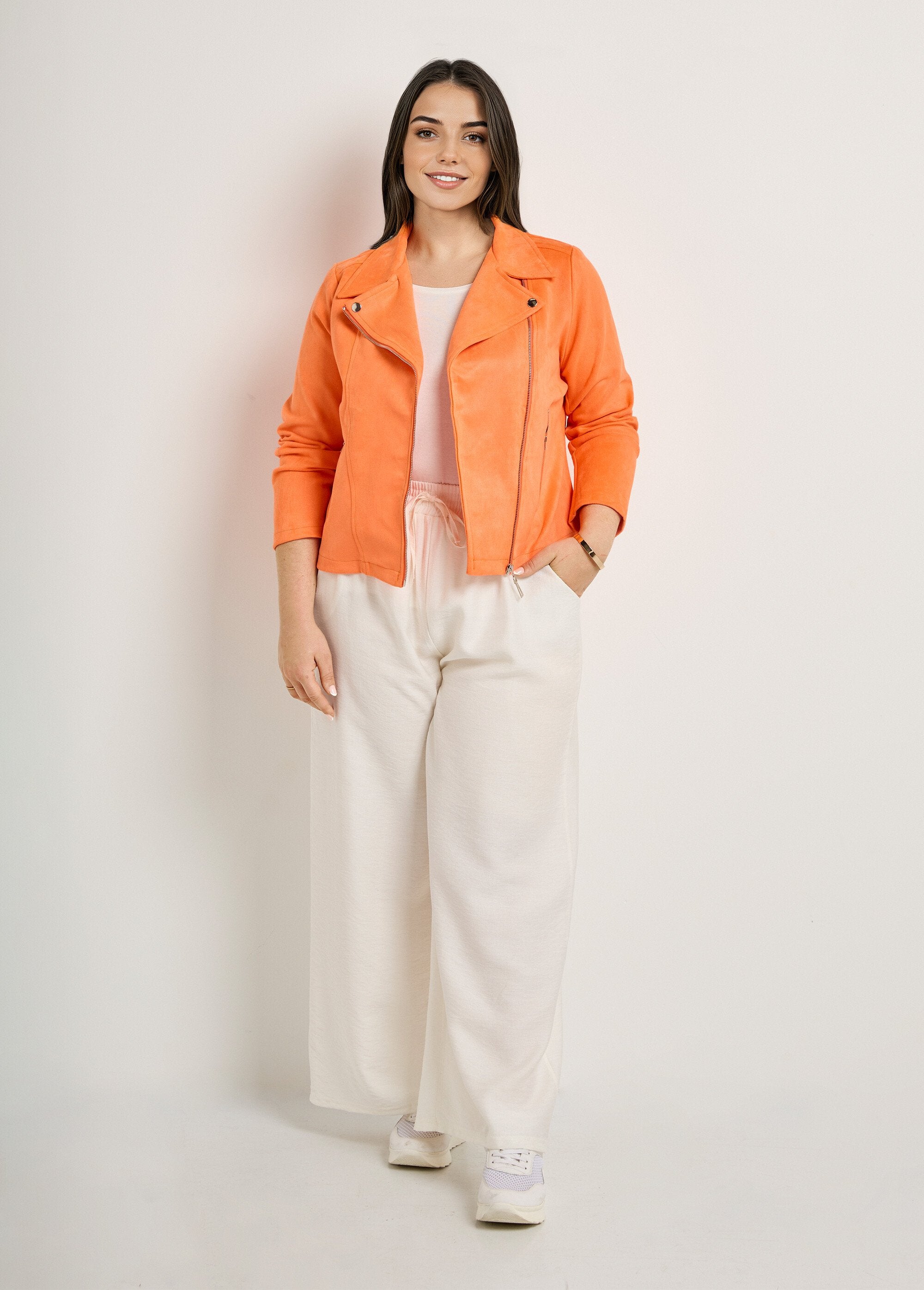 Suede_zip-up_biker_jacket_Bright_orange_SF1_curvy