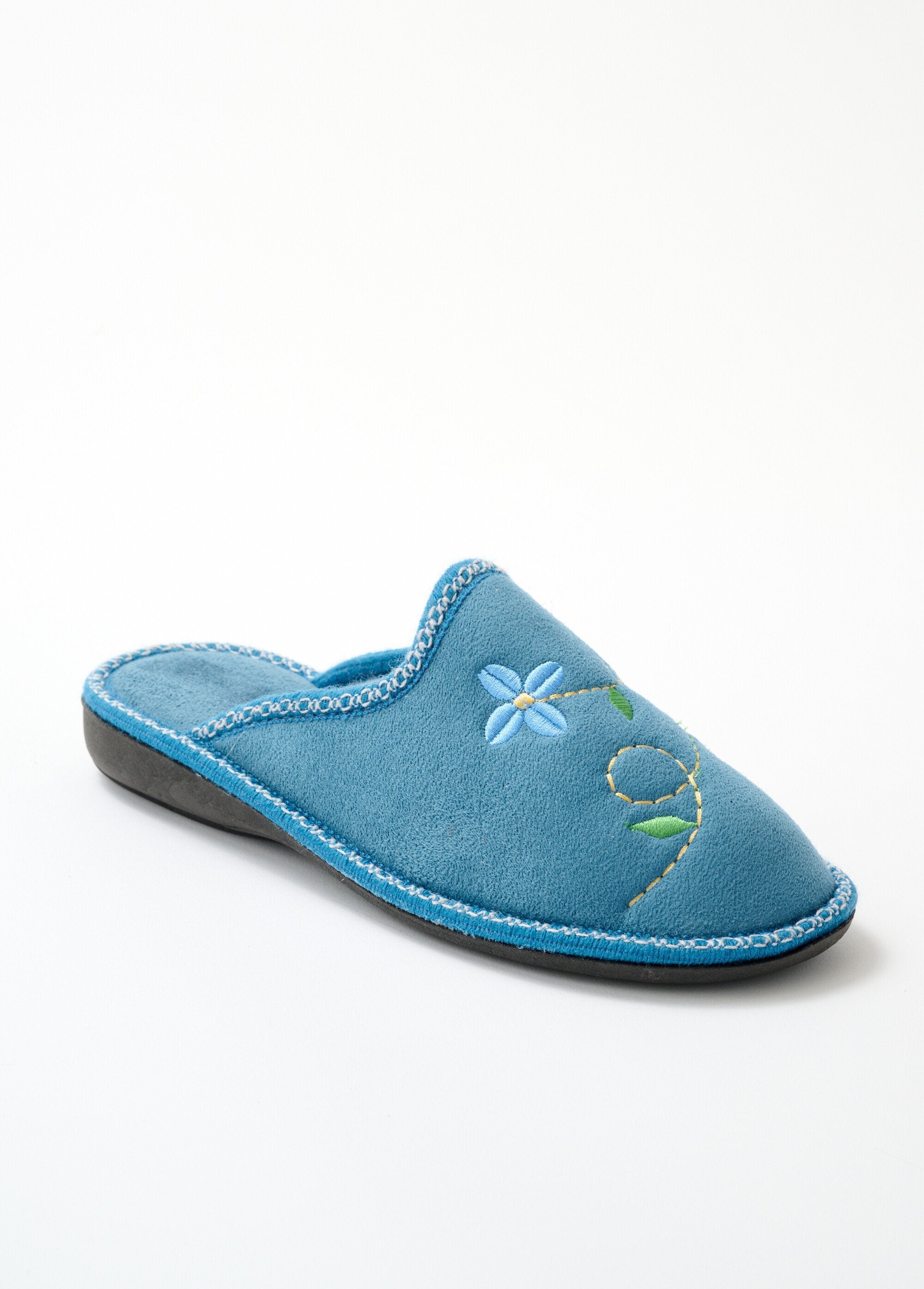 Comfort_width_wedge_mule_slipper_Blue_FA1_slim