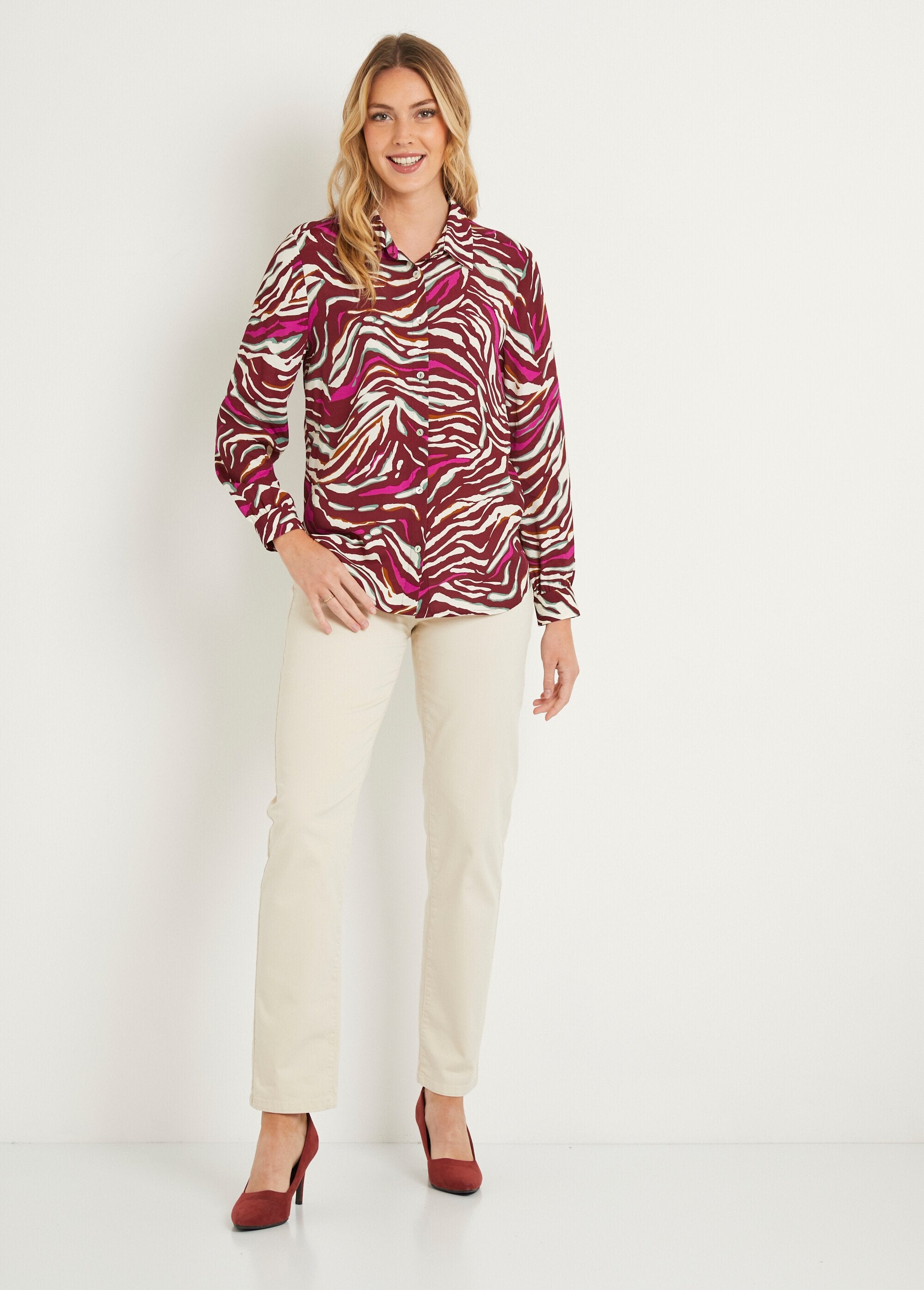 Zebra_print_long_button-down_blouse_Plum_and_pink_SF1_slim