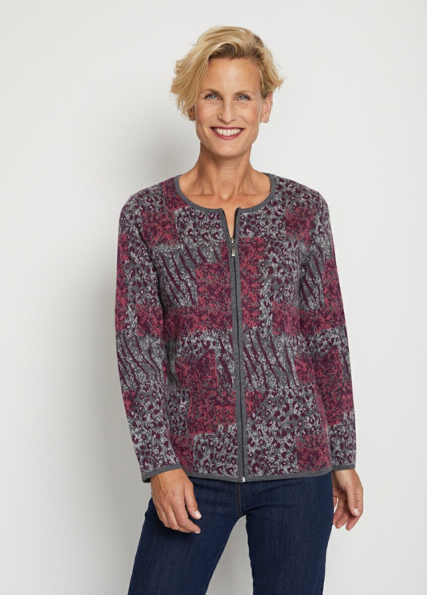 Leopard_jacquard_mid-length_zipped_cardigan_Gray_and_blackcurrant_FA1_slim