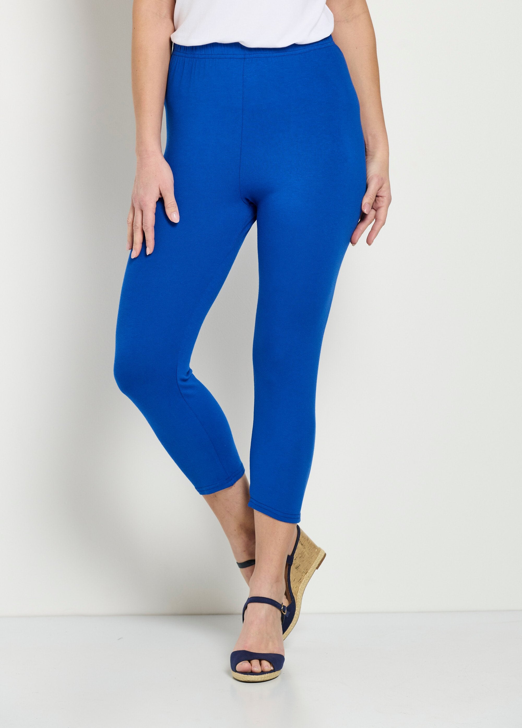 Stretchy_elasticated_waist_short_leggings_Plain_blue_FA1_slim