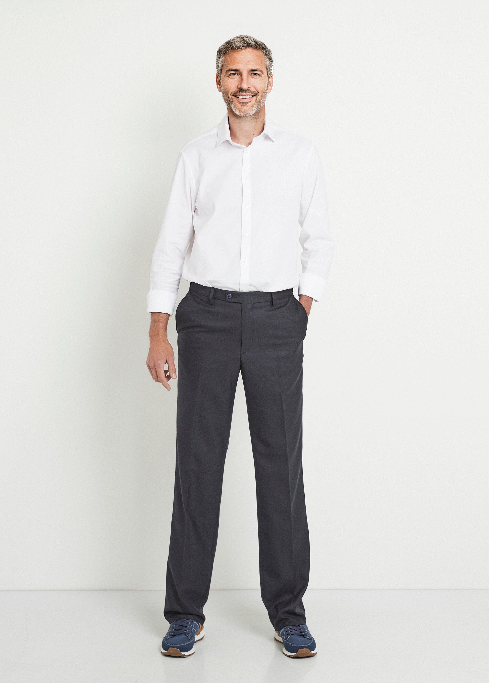 Pantalon_ceinture_ajustable_invisible_tissu_sergé_laine_Marine_SF1_slim
