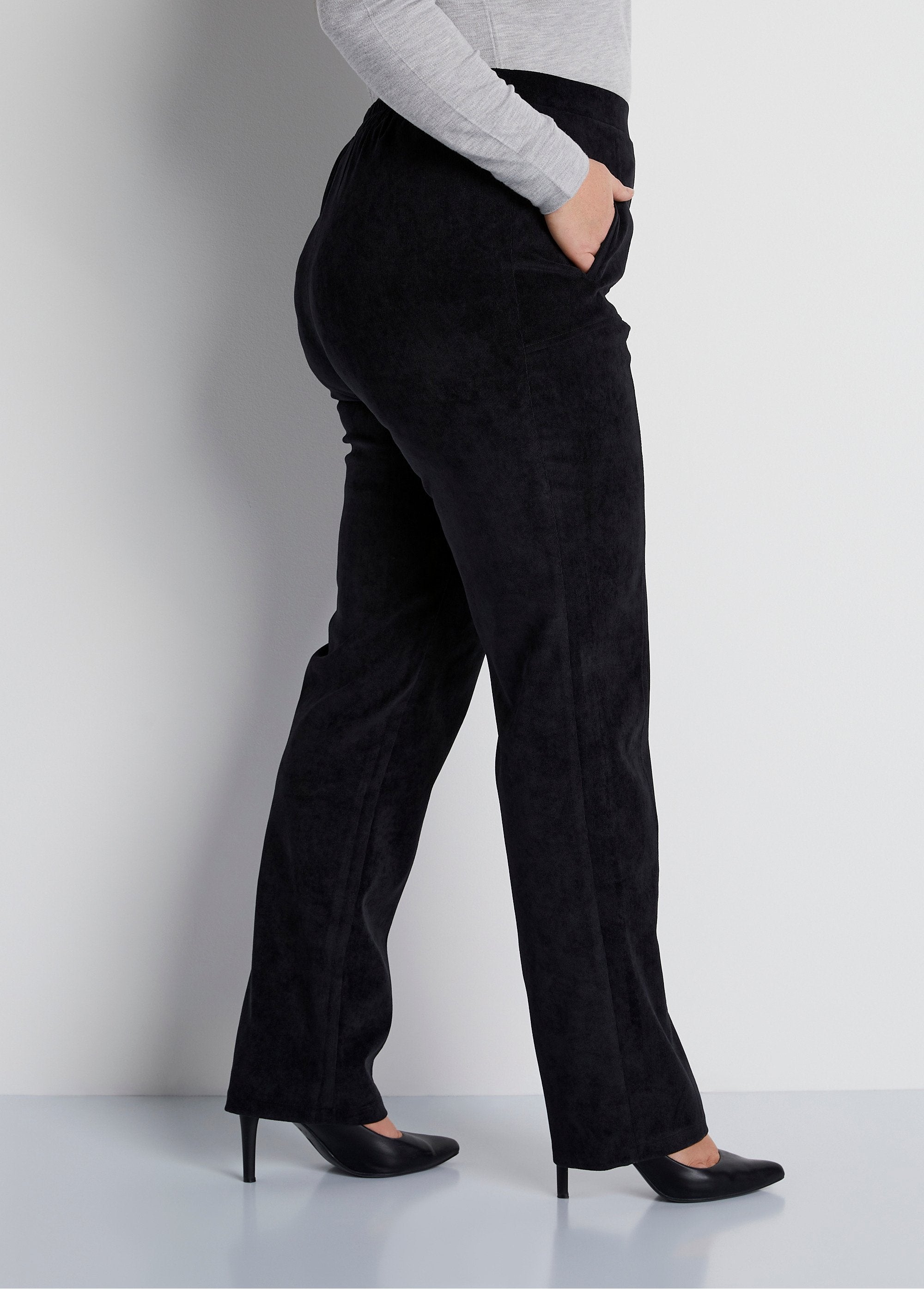 Straight_pants_with_elasticated_waist_and_milleraies_velvet_Black_DR1_curvy