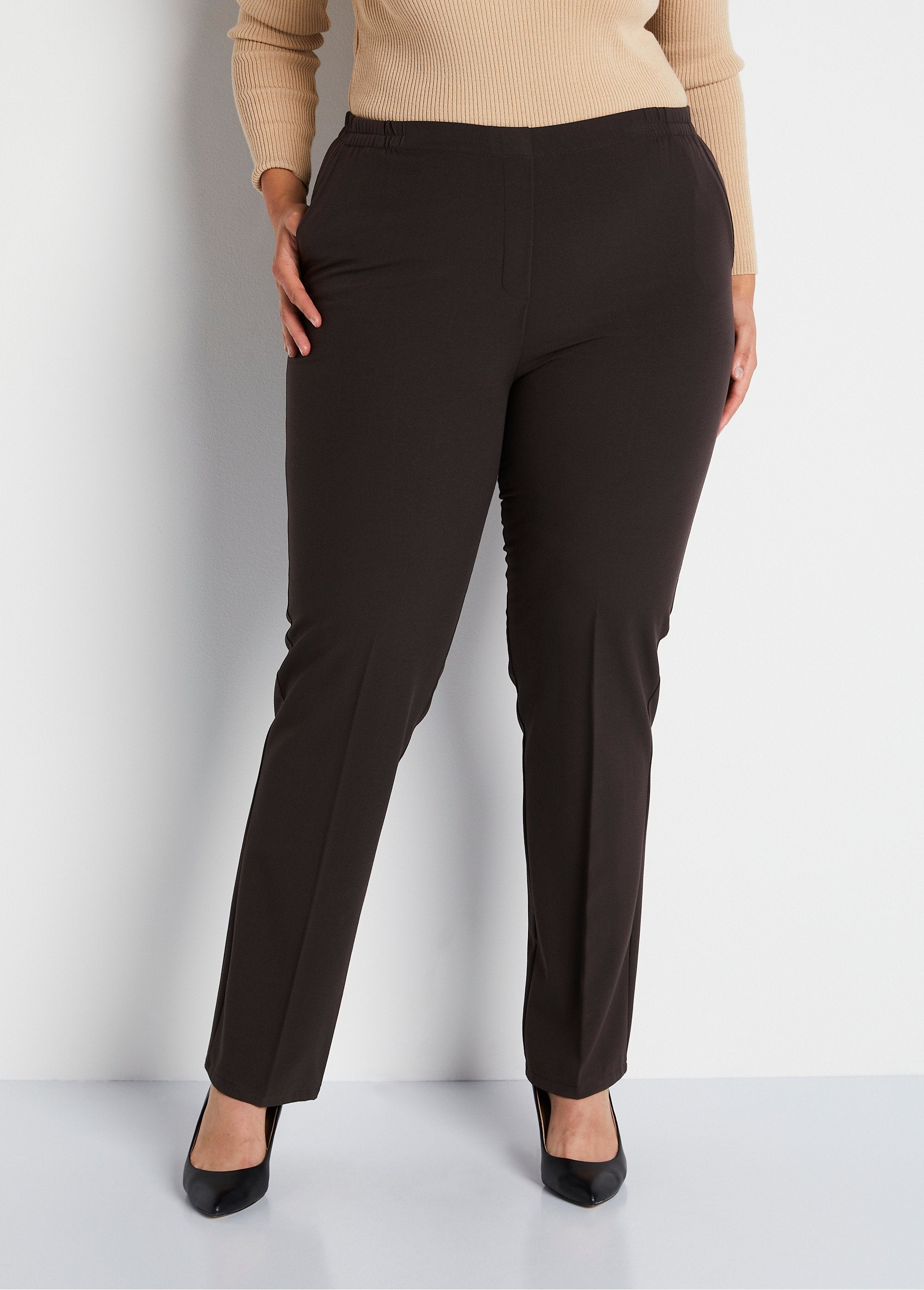 Straight_pants_with_semi-elasticated_waist_Brown_FA1_curvy