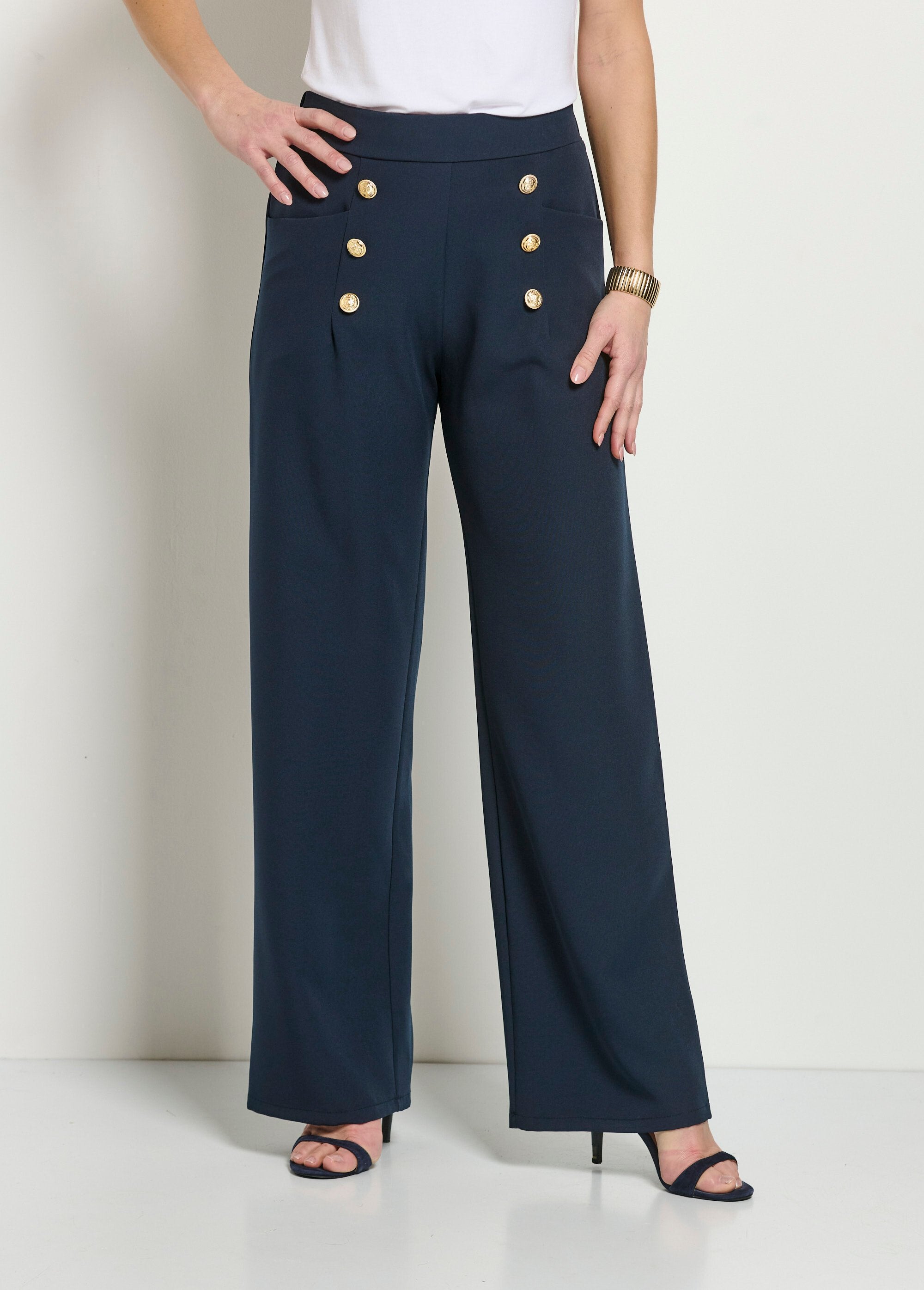 Pantalon_effet_pont_ceinture_élastiquée_dos_Marine_FA1_slim