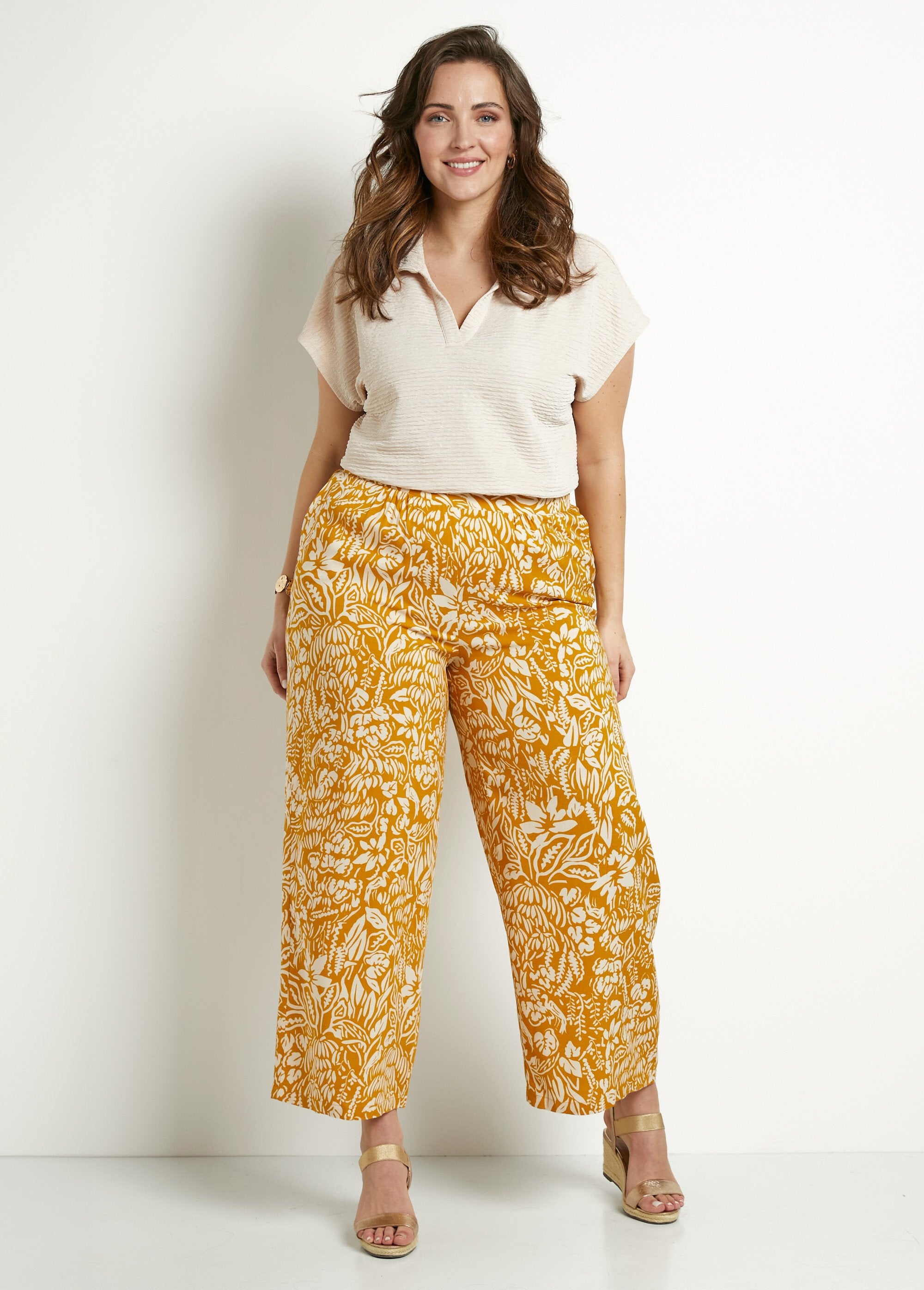 Wide_floral_or_plain_elasticated_waist_pants_Yellow_and_ecru_SF1_curvy