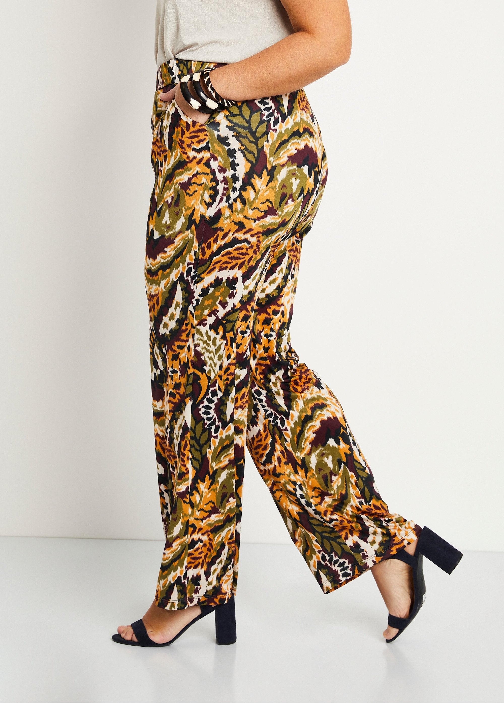 Wide_printed_elasticated_waist_pants_Ocher_and_green_DR1_curvy