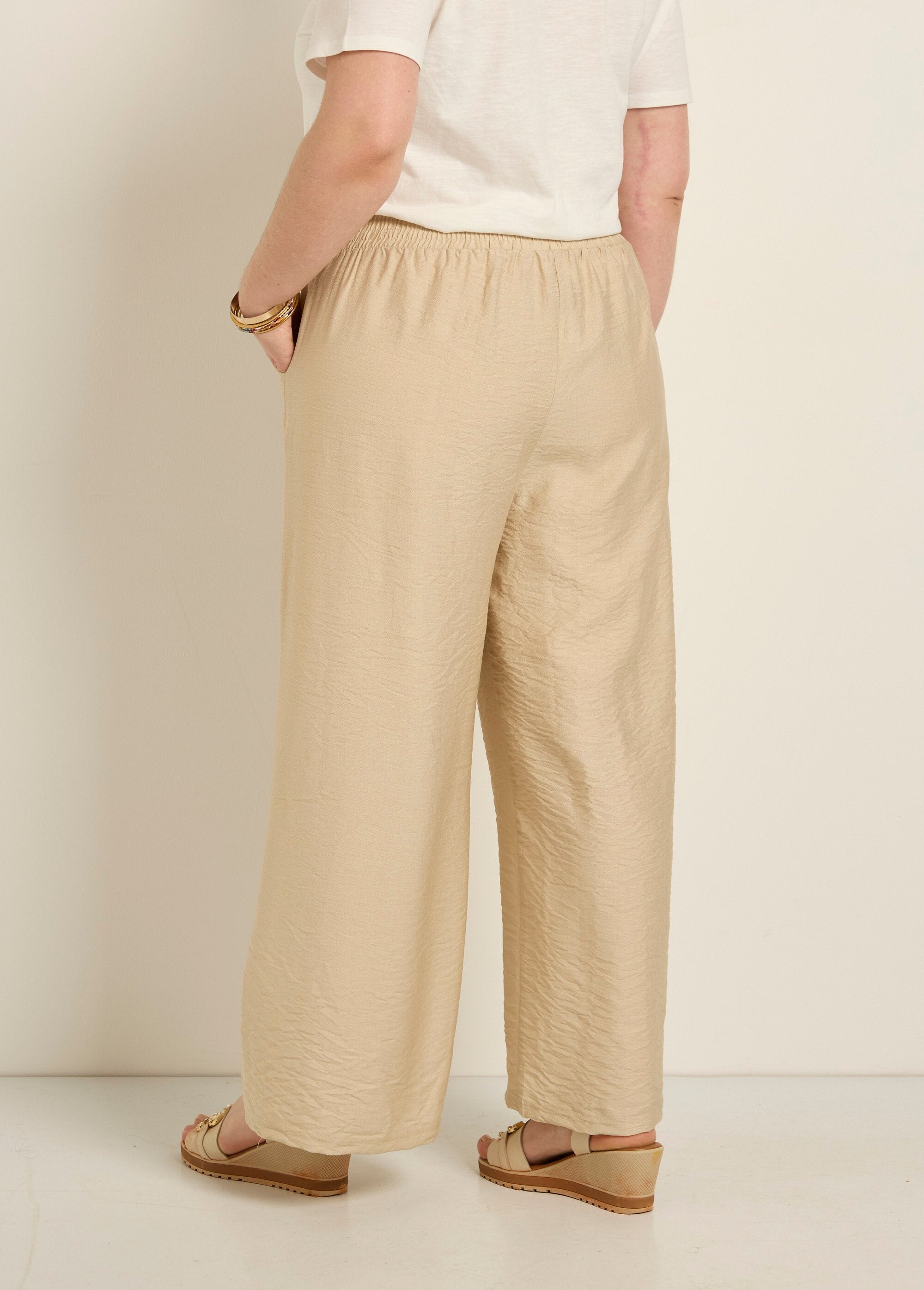 Pantalon_large_taille_élastiquée,_uni_Beige_DO1_curvy