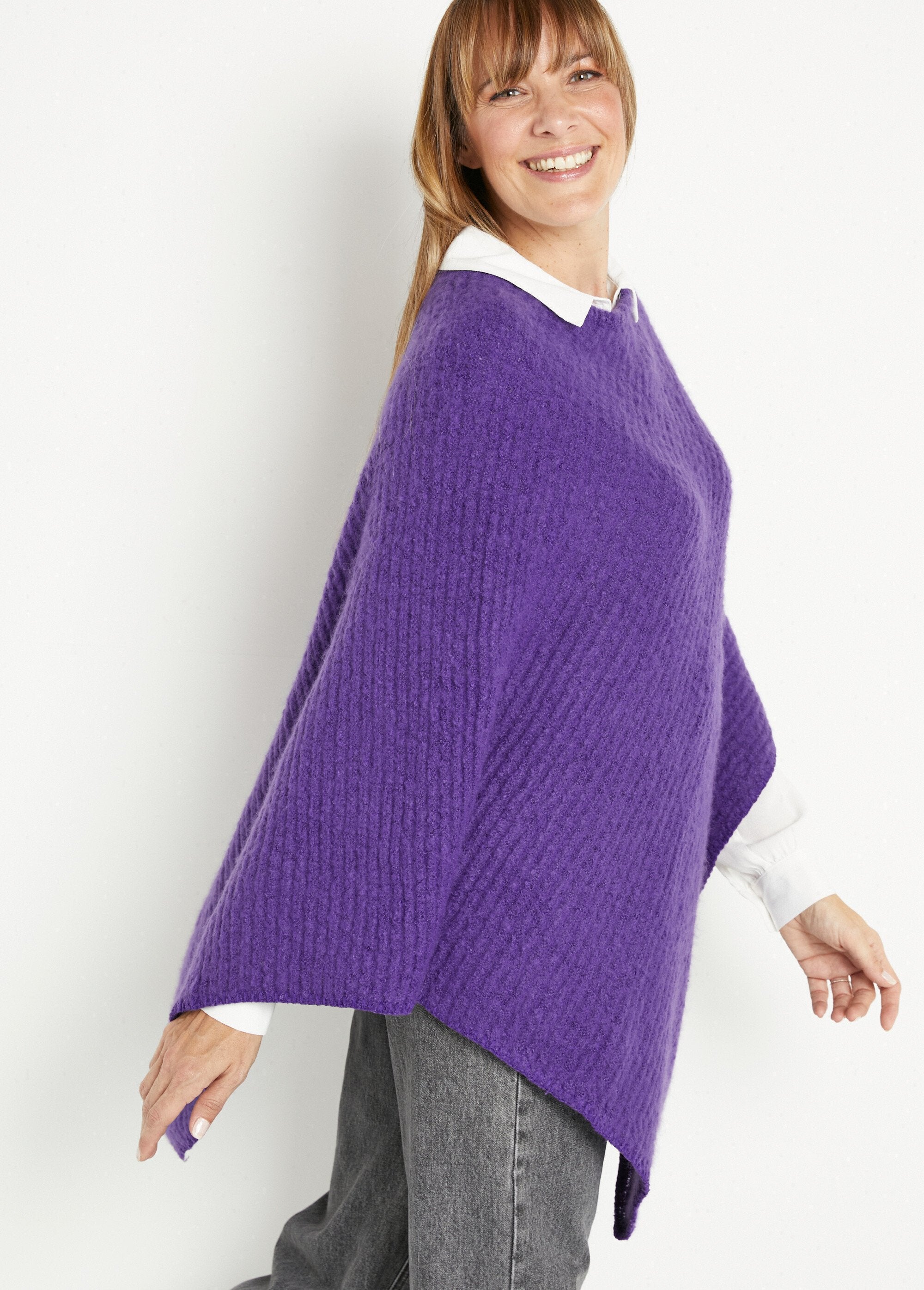 Poncho_en_maille_mousseuse_chaude_Violet_DR1_slim