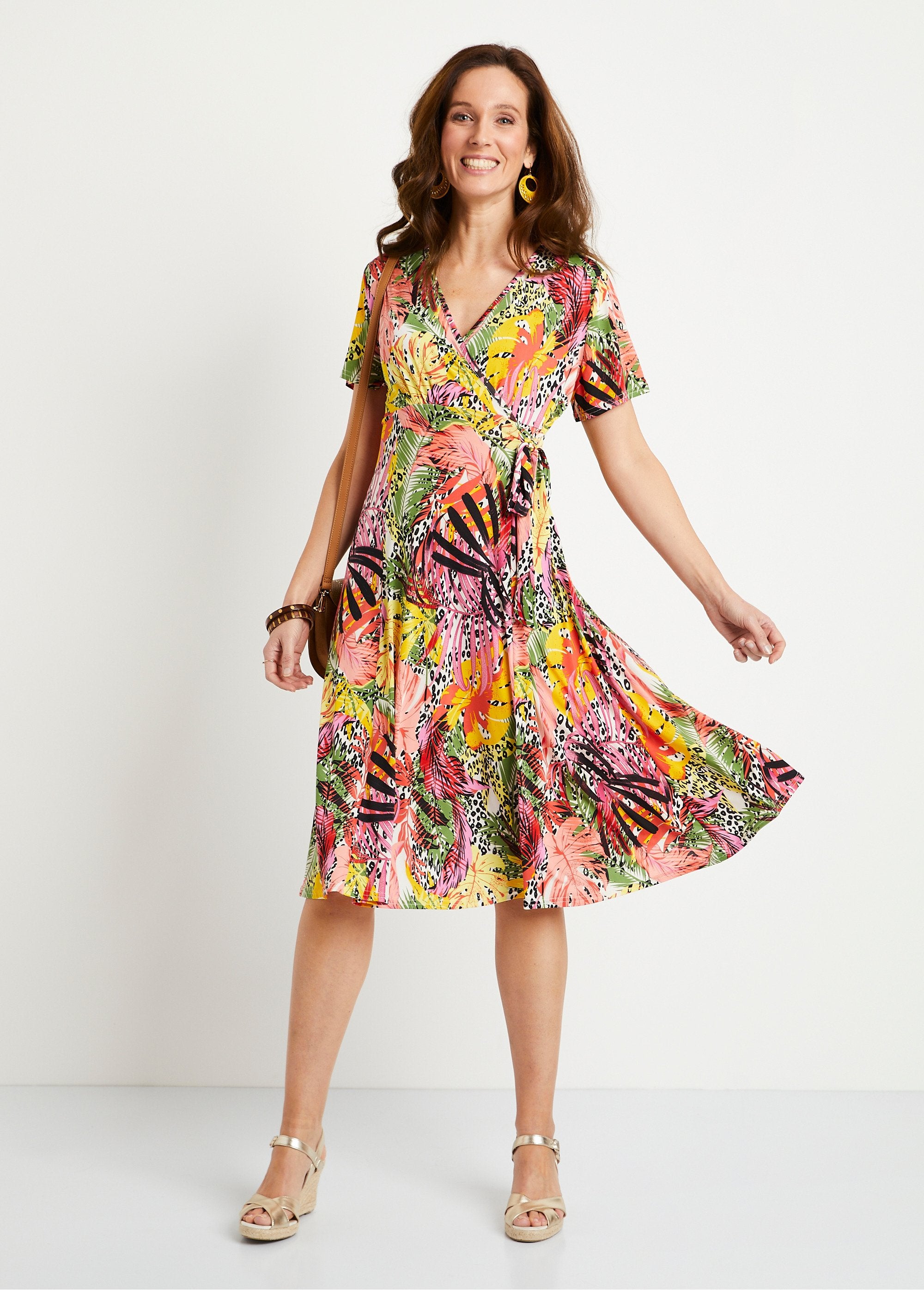 Short_floral_and_animal_skin_wrap_dress_Pink_and_yellow_FA2_slim