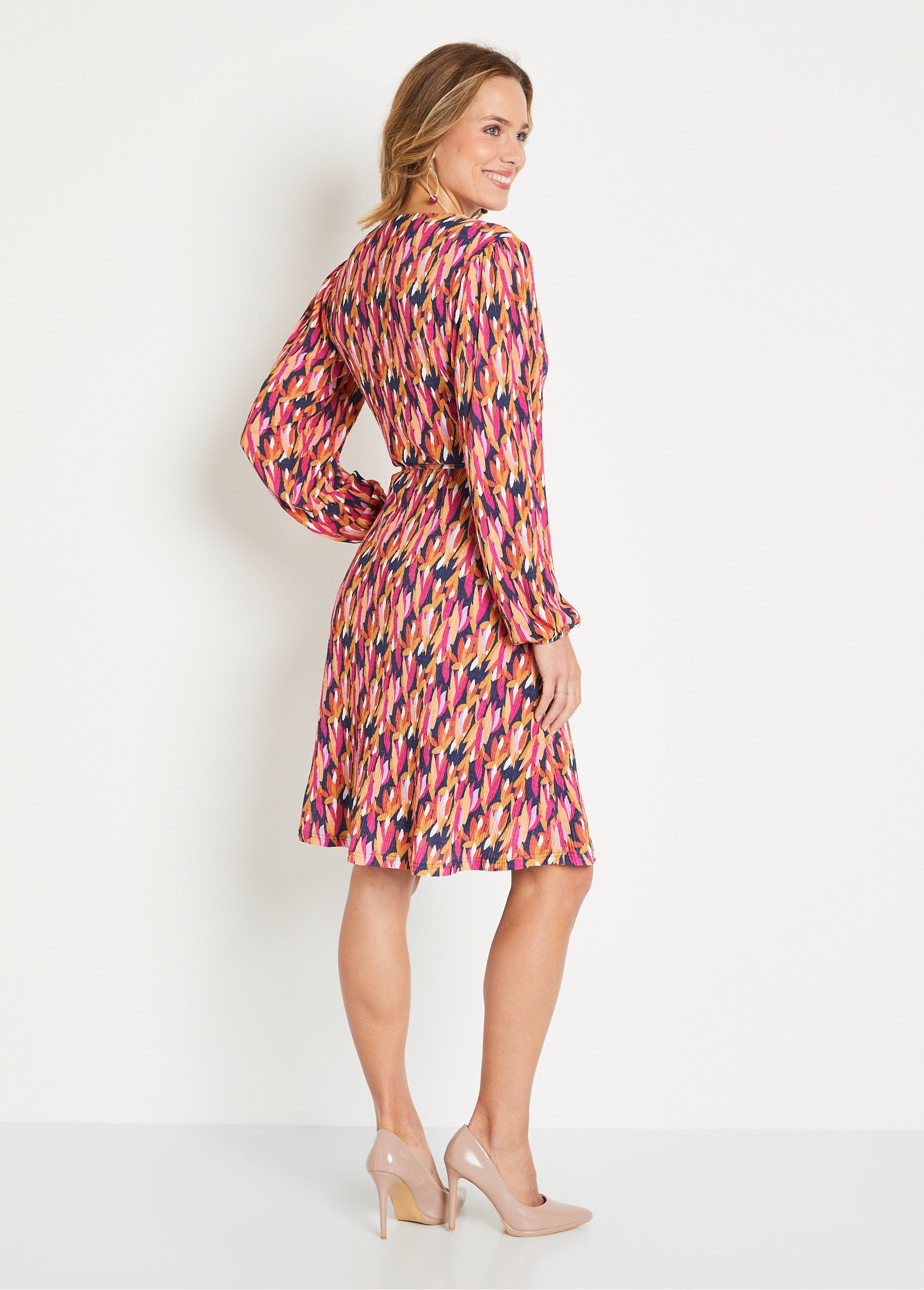 Foliage_print_short_wrap_dress_Navy_and_pink_DO1_slim