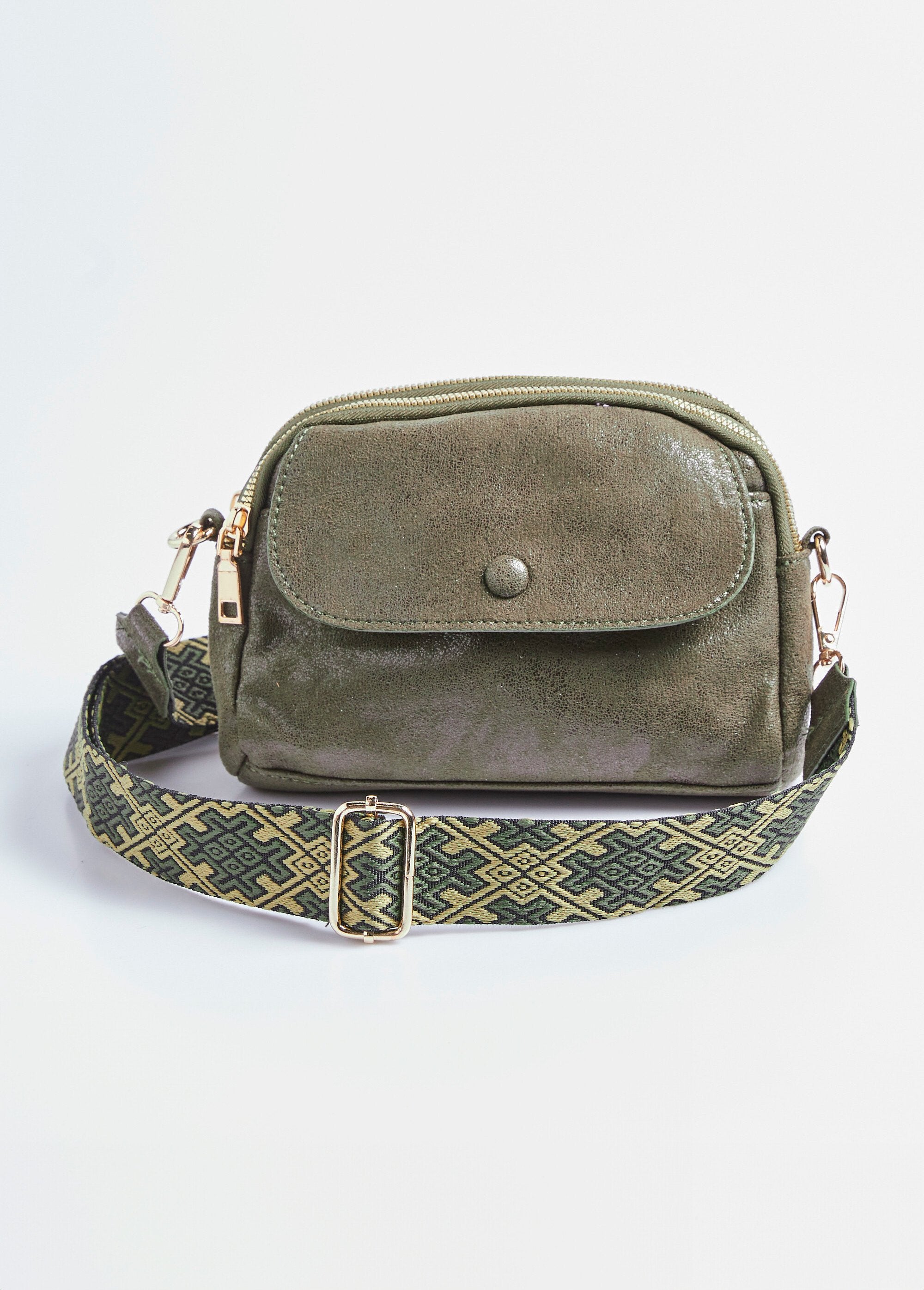 Metallic_faux_leather_bag_with_shoulder_strap_Khaki_FA1_slim
