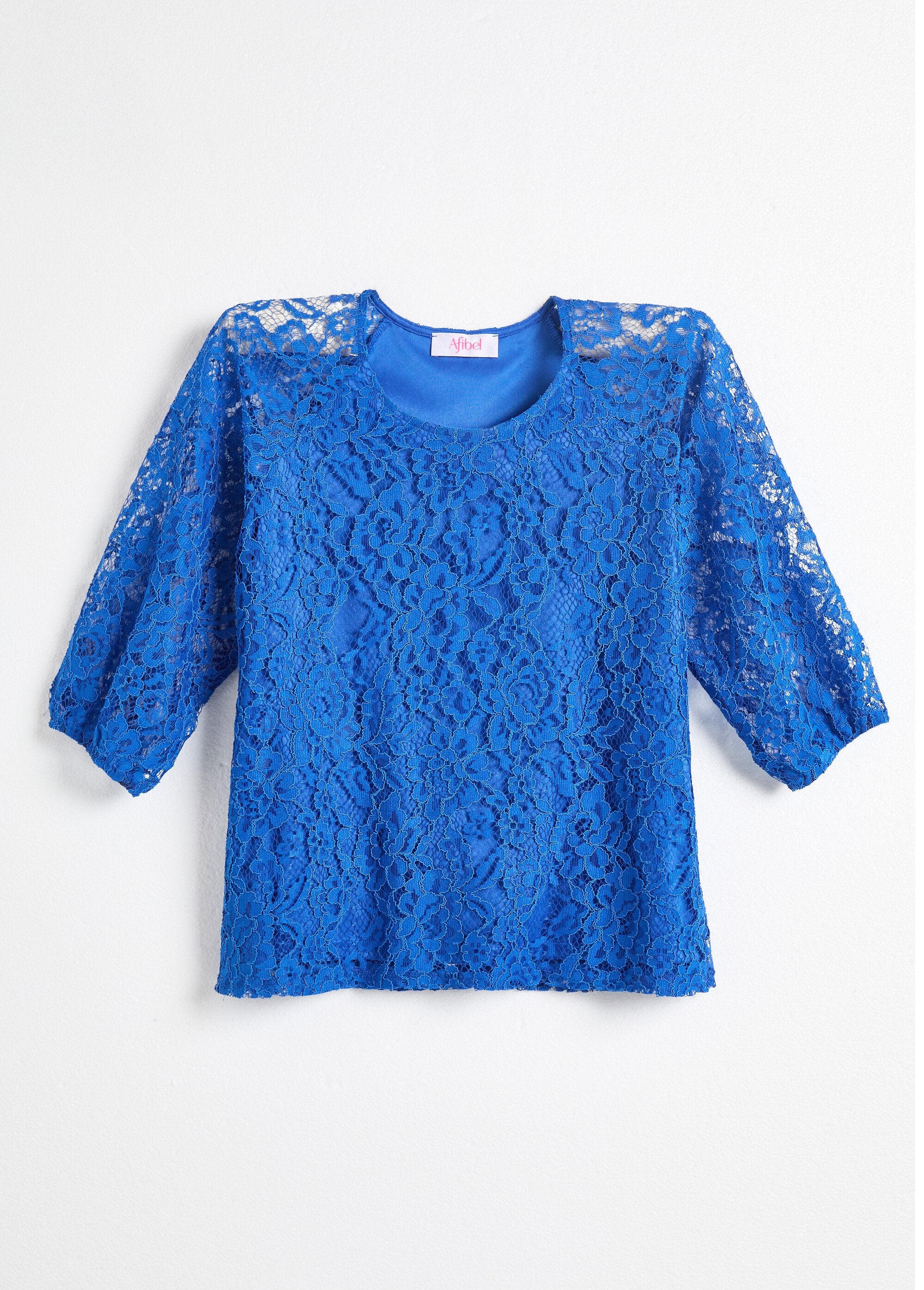Lace_T-shirt,_round_neck,_3/4_raglan_sleeves_Hard_blue_AP1_slim