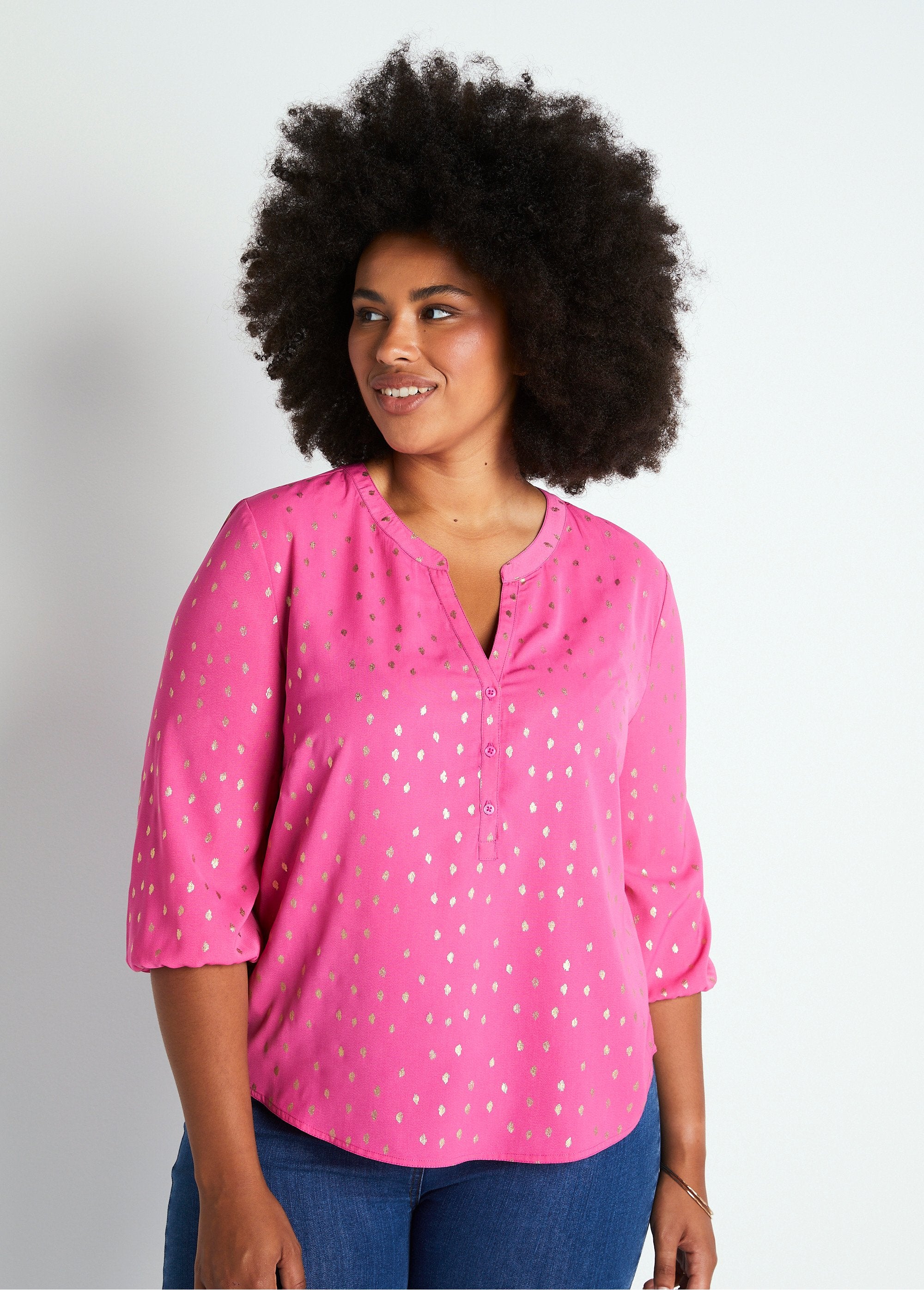 Loose_mid-length_tunic_with_3/4_sleeves_Pink_FA1_curvy