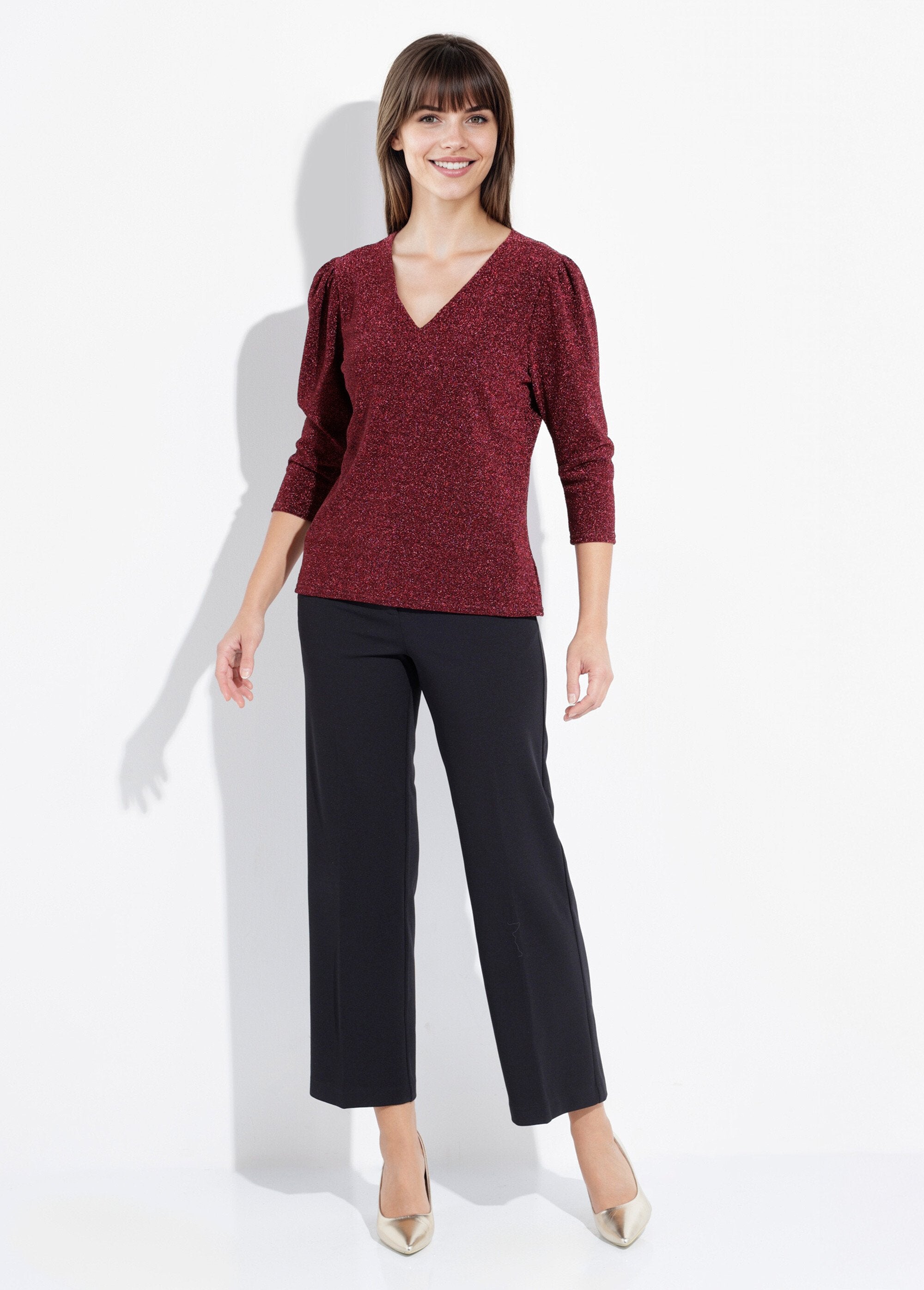 Chic_metallic_knit_tunic_with_a_V-neck_Bordeaux_SF1_slim